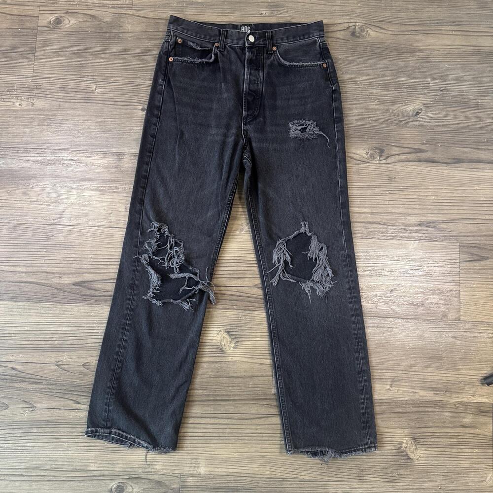 BDG Urban Outfitters Jeans Womens 28 Gray Relaxed Straight Distressed Denim